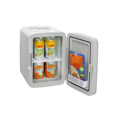 Silver portable mini fridge