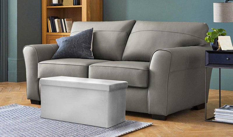 Sensio Home Velvet Ottoman Storage Seat Grey Double