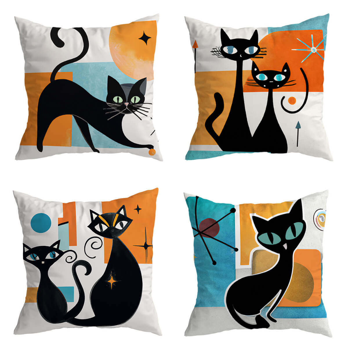 Set of 2 Europe Retro Luxury Cushion Covers Catamount Print