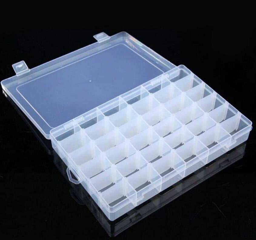 Caja organizadora con 36 divisiones para componentes electrónicos, de  plástico