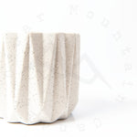 White Geometric Cylinder Planter - Choose Your Scent