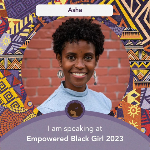 Asha speaking at Empowered Black Girl