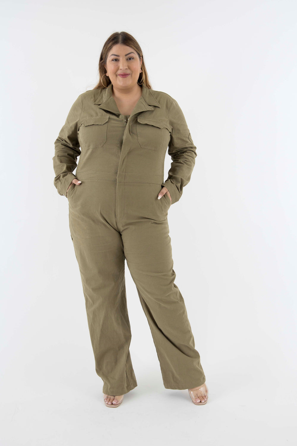 Sante Grace Mona's Denim Jumpsuit - Plus Size Denim Jumpsuit With