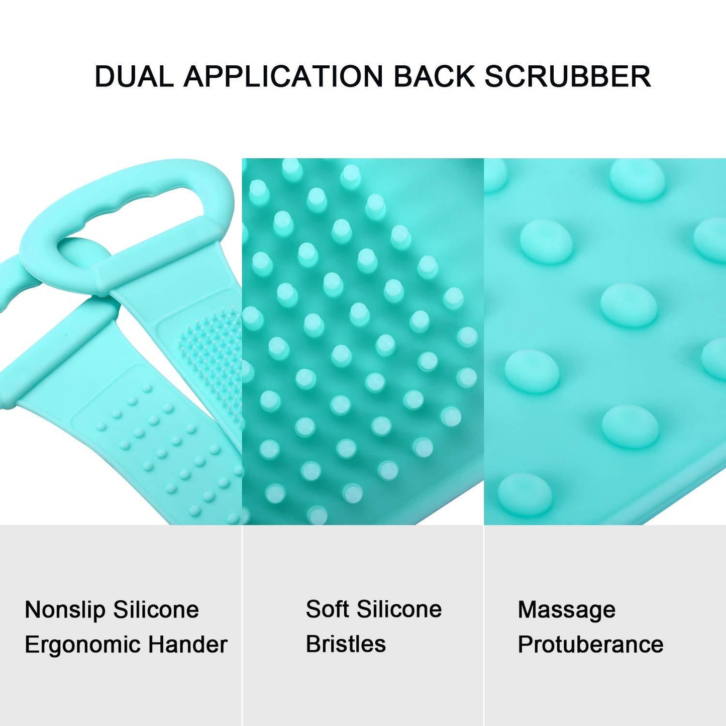 Back Scrubber For Shower Exfoliating, Silicon Body Brush For Bathing