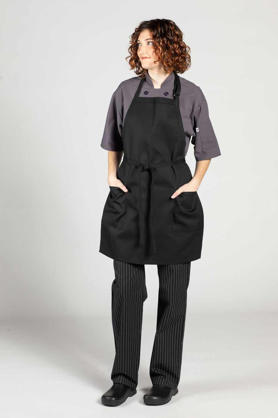 2-Patch-Pocket Bib Apron-