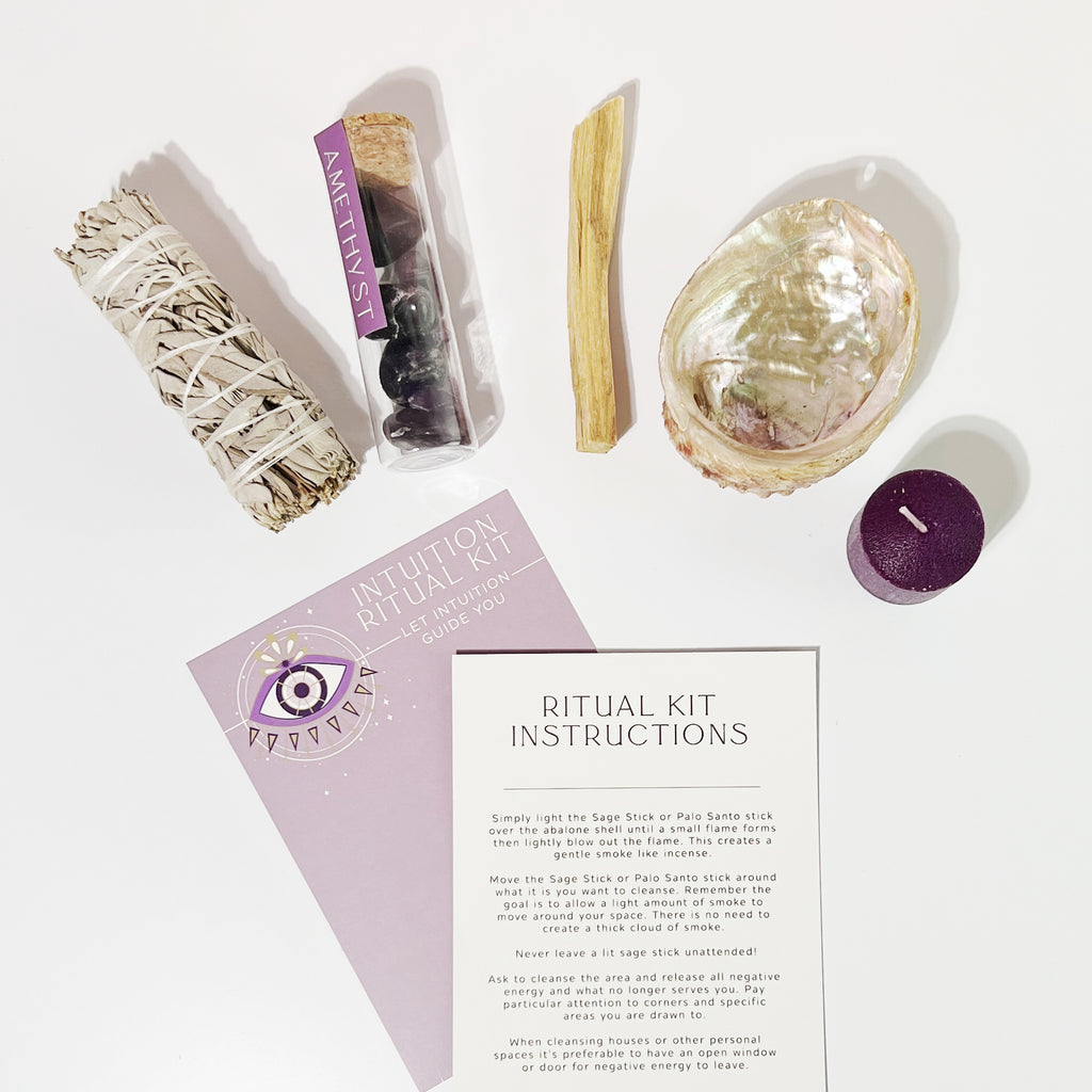 Empowering Ritual Kit with Obsidian, Palo Santo + Sage