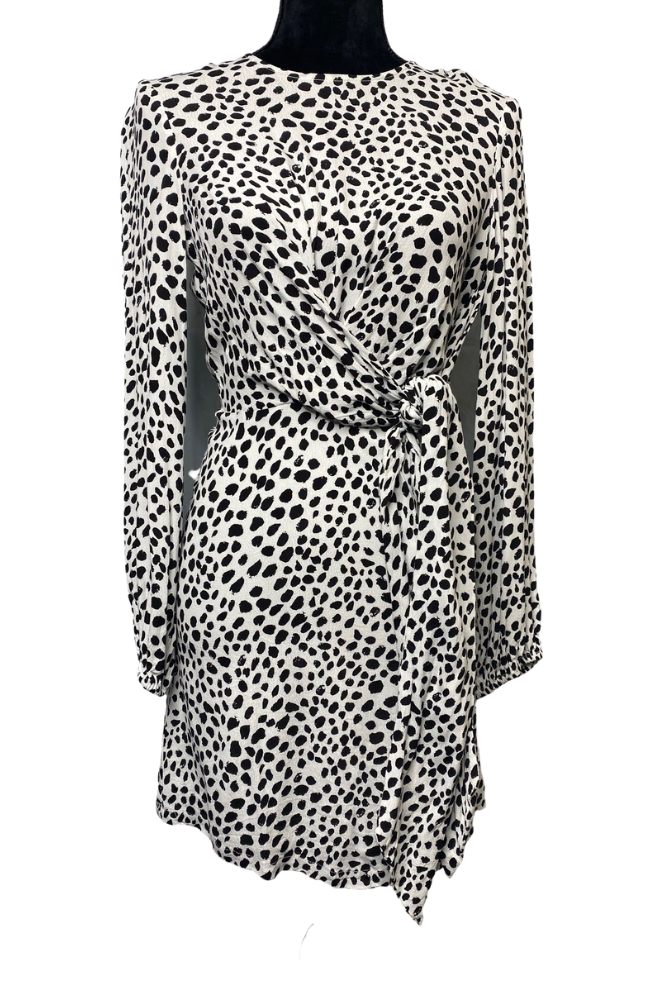 black and white dalmatian dress