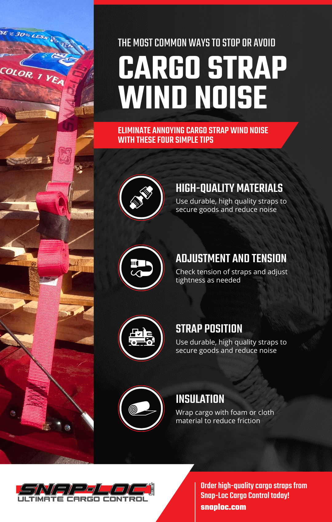 The Most Common Ways To Stop or Avoid Cargo Strap Wind Noise Infographic