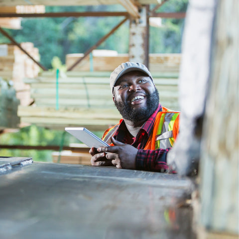 Man smiling at his cargo load