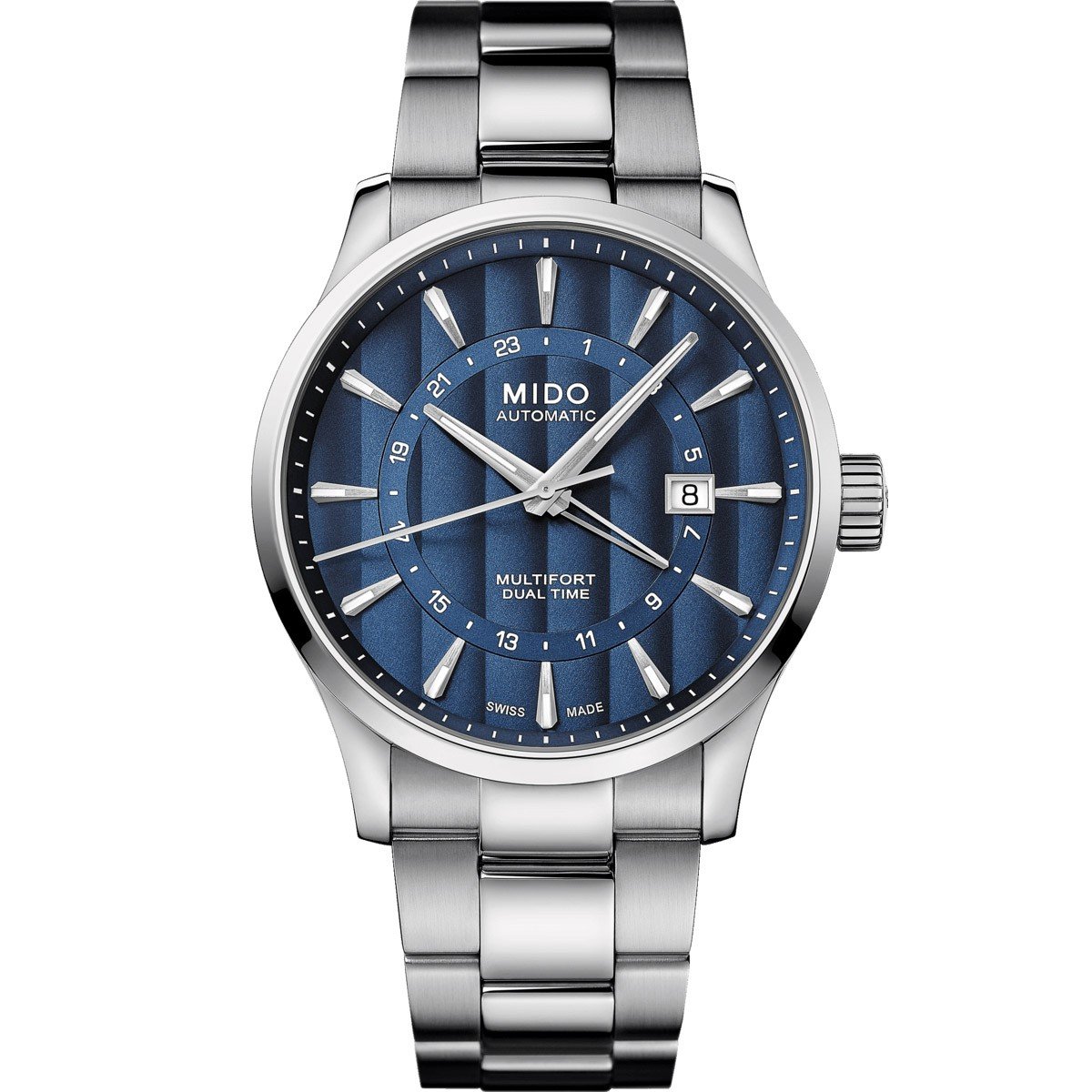 Mido+orologio+uomo+Multifort+Dual+Time+GMT+42mm+Calibre+80+automatico+acciaio+M038.429.11.041.00+-+Gioielleria+Capodagli