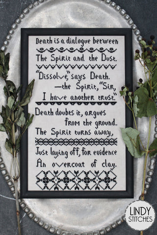 Death is a Dialogue Cross Stitch Pattern