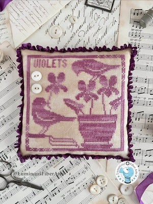 Gathering Violets Cross Stitch Pattern Luminous Fiber Arts PHYSICAL copy - Lindy Stitches - Art And Physics