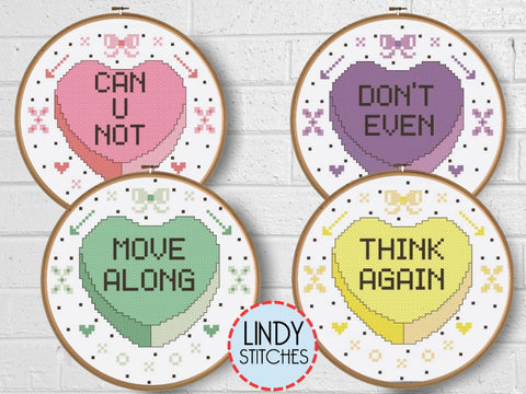 Snarky Hearts Free Cross Stitch Pattern