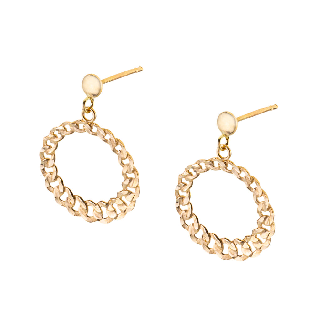 Gold Curb Chain Threader Earrings – SaraBeJewelry