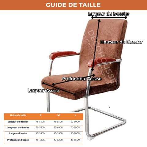 Housse De Chaise Bureau Velours - Kaki