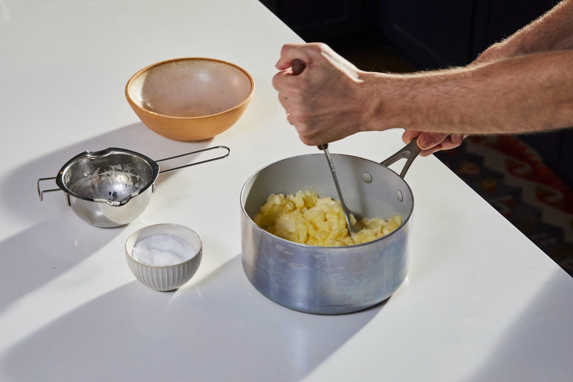 Pizza mit Kartoffelpüree nach Joël Robuchon-Art