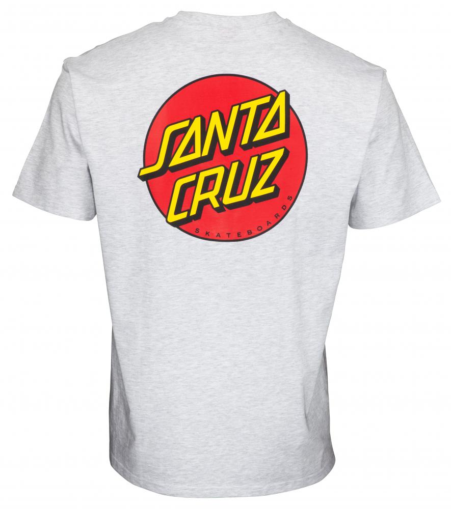 Santa Cruz Skateboards Classic Dot Chest Skateboard T-Shirt, Heather G