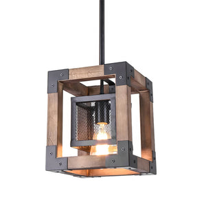 Farmhouse Wood Rectangle Lantern Pendant Light | Farmhouze Light ...