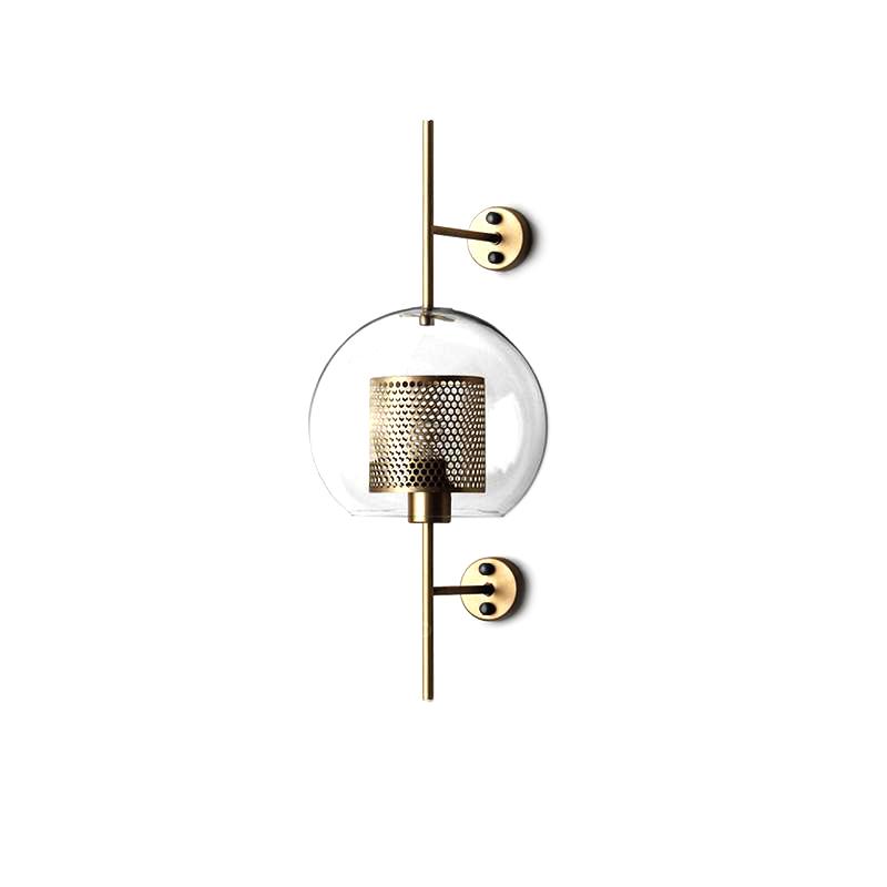 Farmhouze Lighting-Industrial Retro Glass Metal Cage Wall Sconce-Wall Sconce-Gold-
