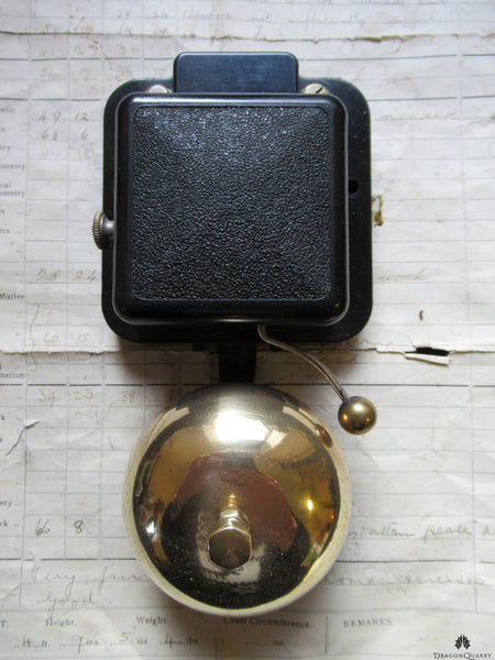 Small Vintage Bakelite & Brass Electric Doorbell - 24 volts