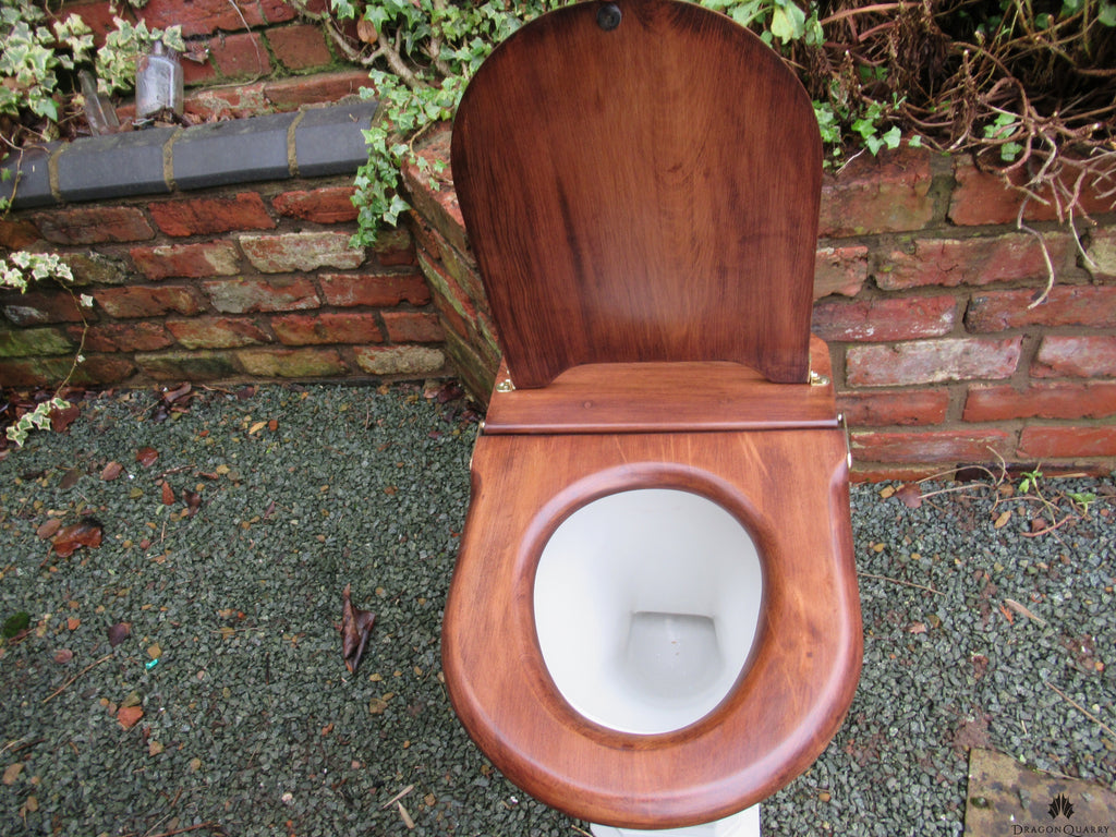 Large Antique Wooden High Level Toilet 
