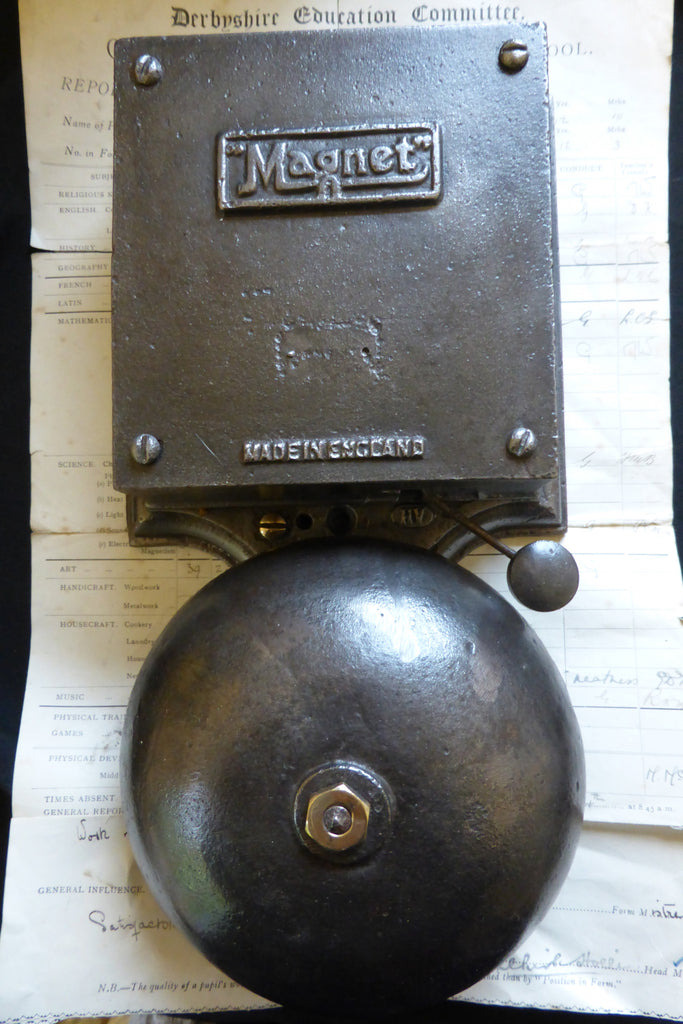 Huge Vintage Cast Iron Magnet Industrial Fire Door Bell