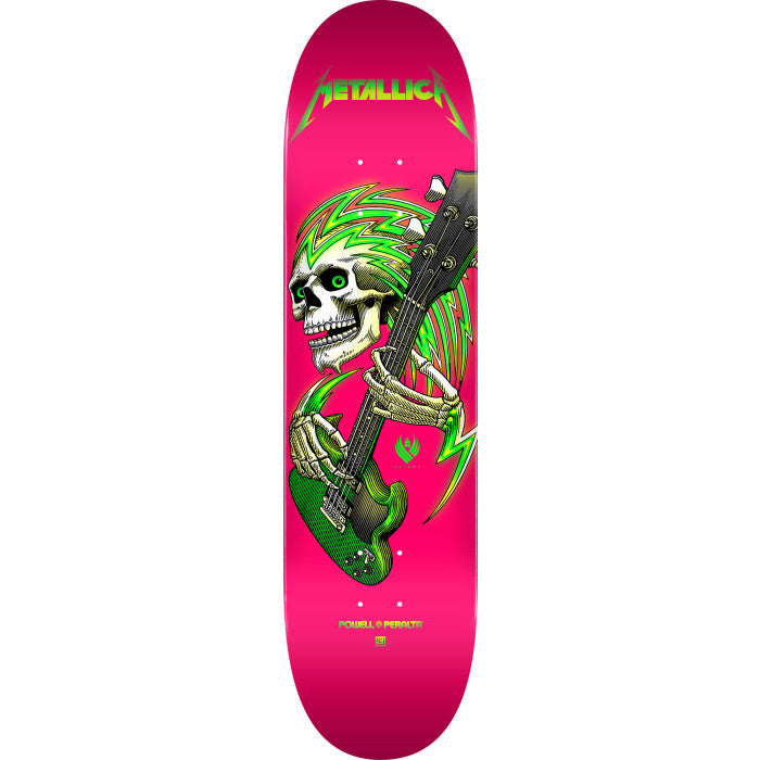 Powell Peralta Flight Metallica Collab Skateboard Deck Hot Pink - 8