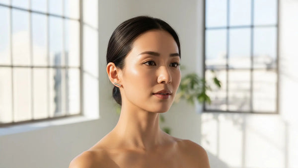 ムやホットヨガの後でも汗を気にせずピアスを着けている女性