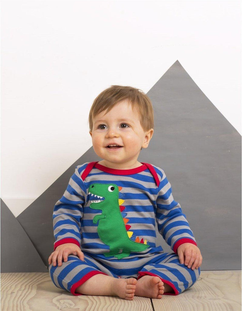 Toby Tiger Organic T-Rex Dino Sleepsuit | Organic Baby Romper | Say It ...