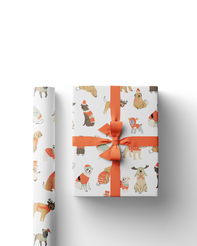 Dog Christmas Pattern Wrapping Paper