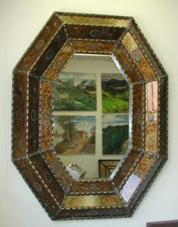 reverse painted glass mirror