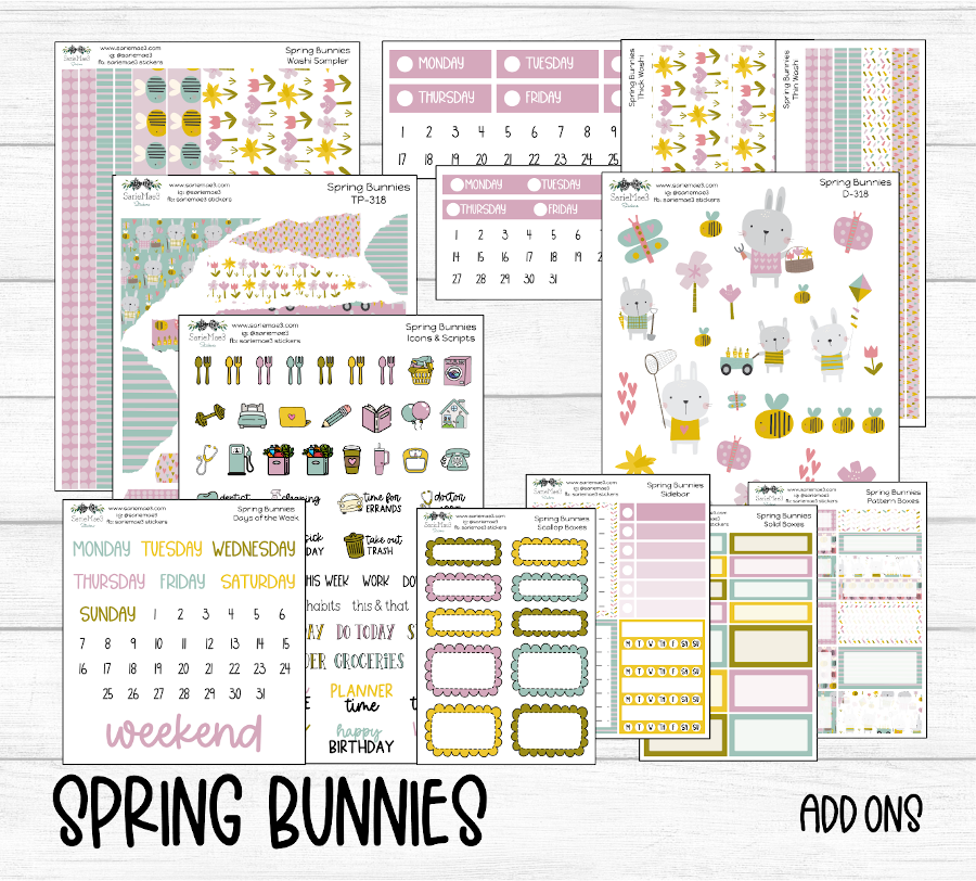 Weekly Kit Add Ons, Spring Bunnies, Kit 318