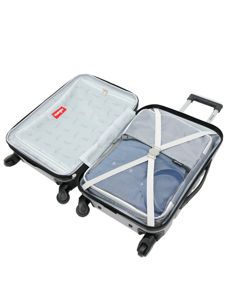 Wrangler 4 Piece Rolling Hardside Luggage Set, Sharkskin – GREENPOINT  CAMPING
