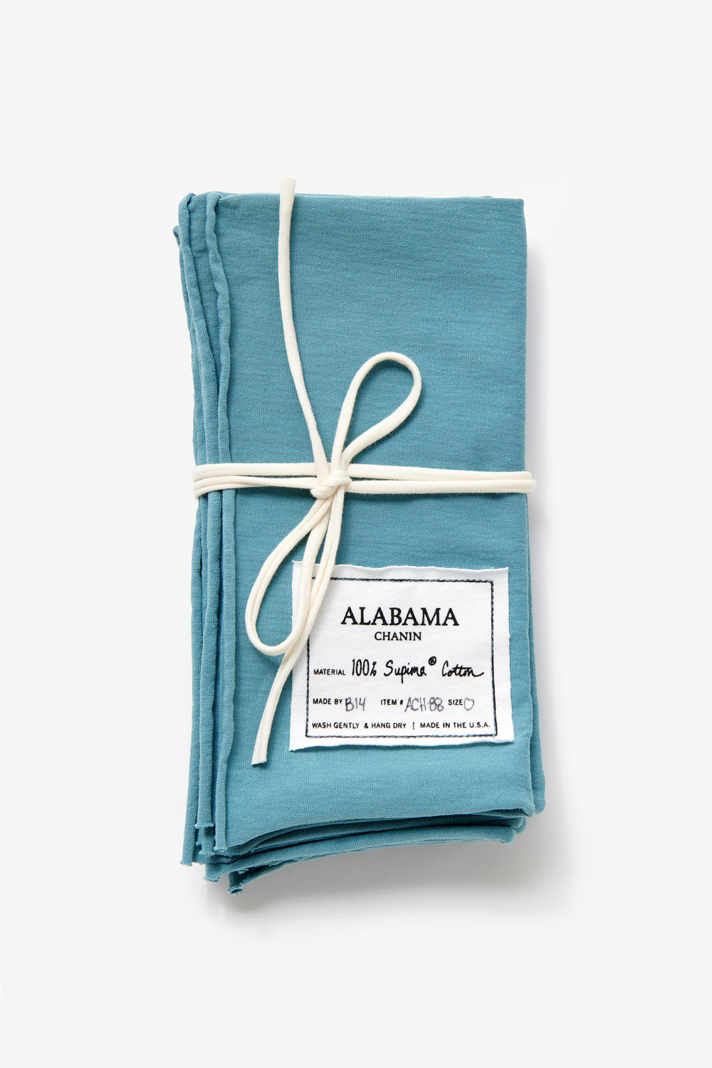 Alabama Chanin Set of Four Dinner Napkins in Wave Extra-Long Staple Supima Cotton