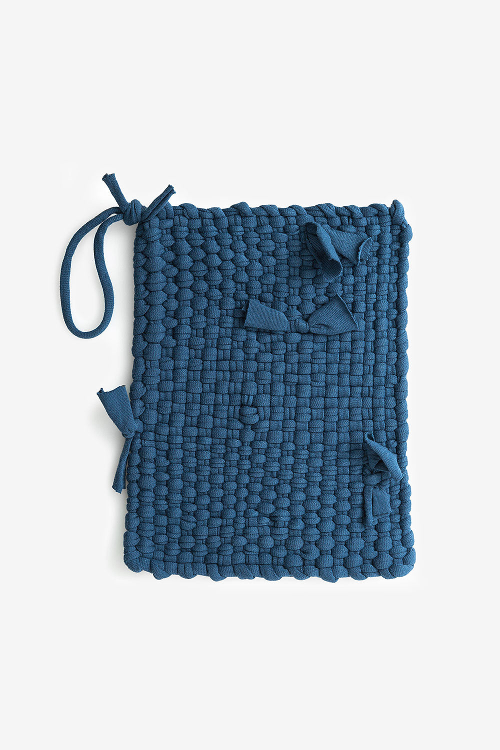 Alabama Chanin Hand-Loomed Potholder Made with Organic Cotton in Blue