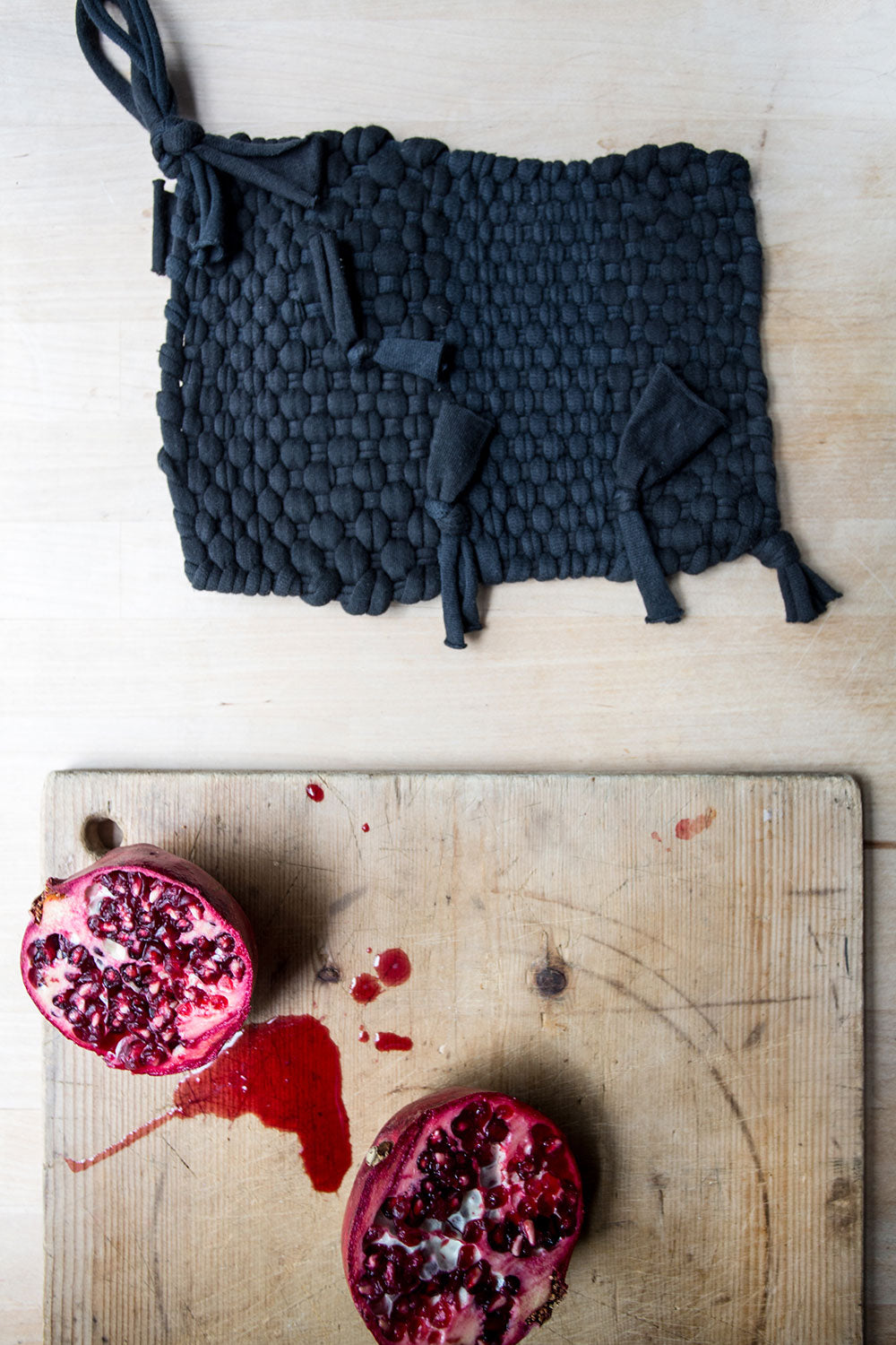 Alabama Chanin Hand-Loomed Potholder Made with Organic Cotton in Navy