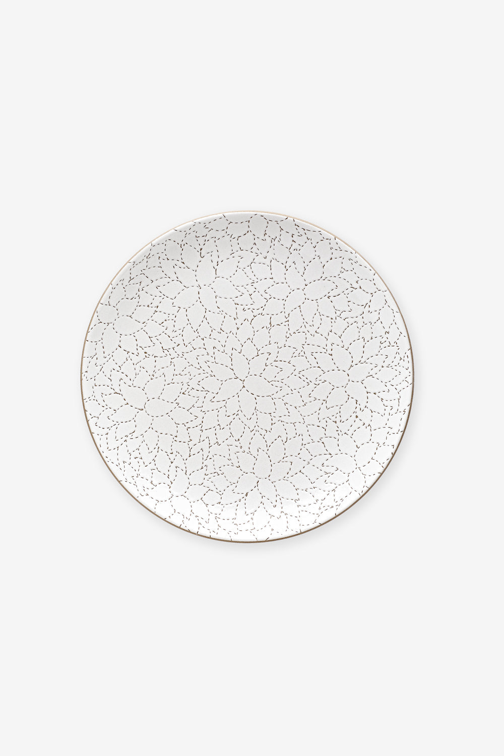 Alabama Chanin Camellia Etched Dinner Plate Heath Ceramics Hand-Etched Dinner Plate in White Floral Pattern