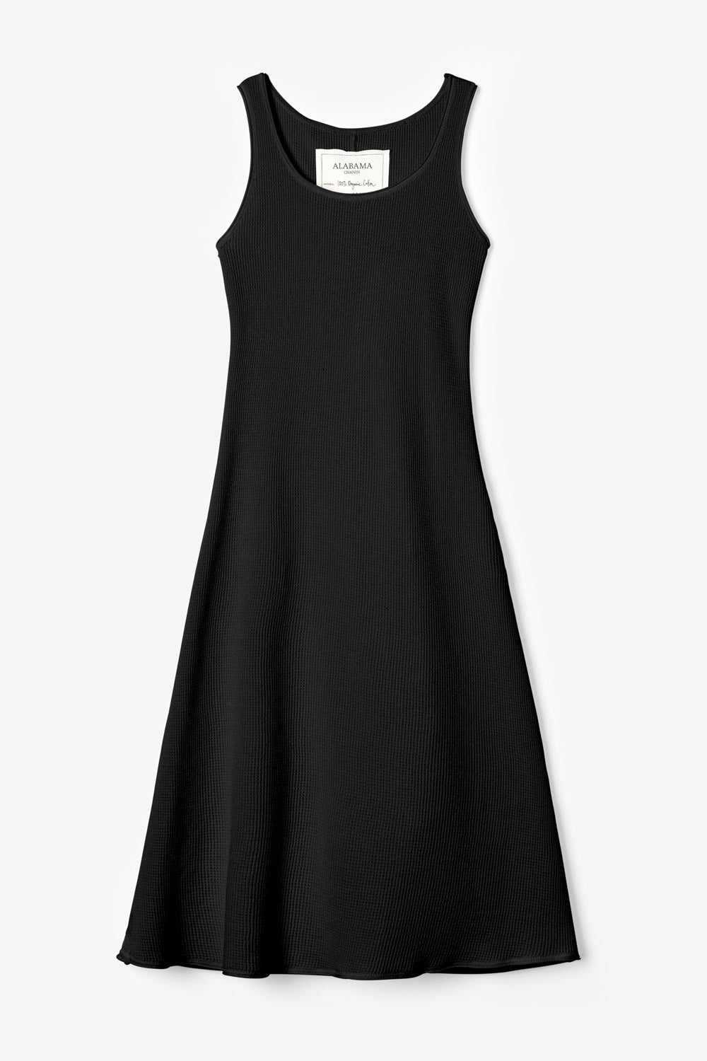 Alabama Chanin The Slip Dress Organic Cotton Fitted Dress in Black