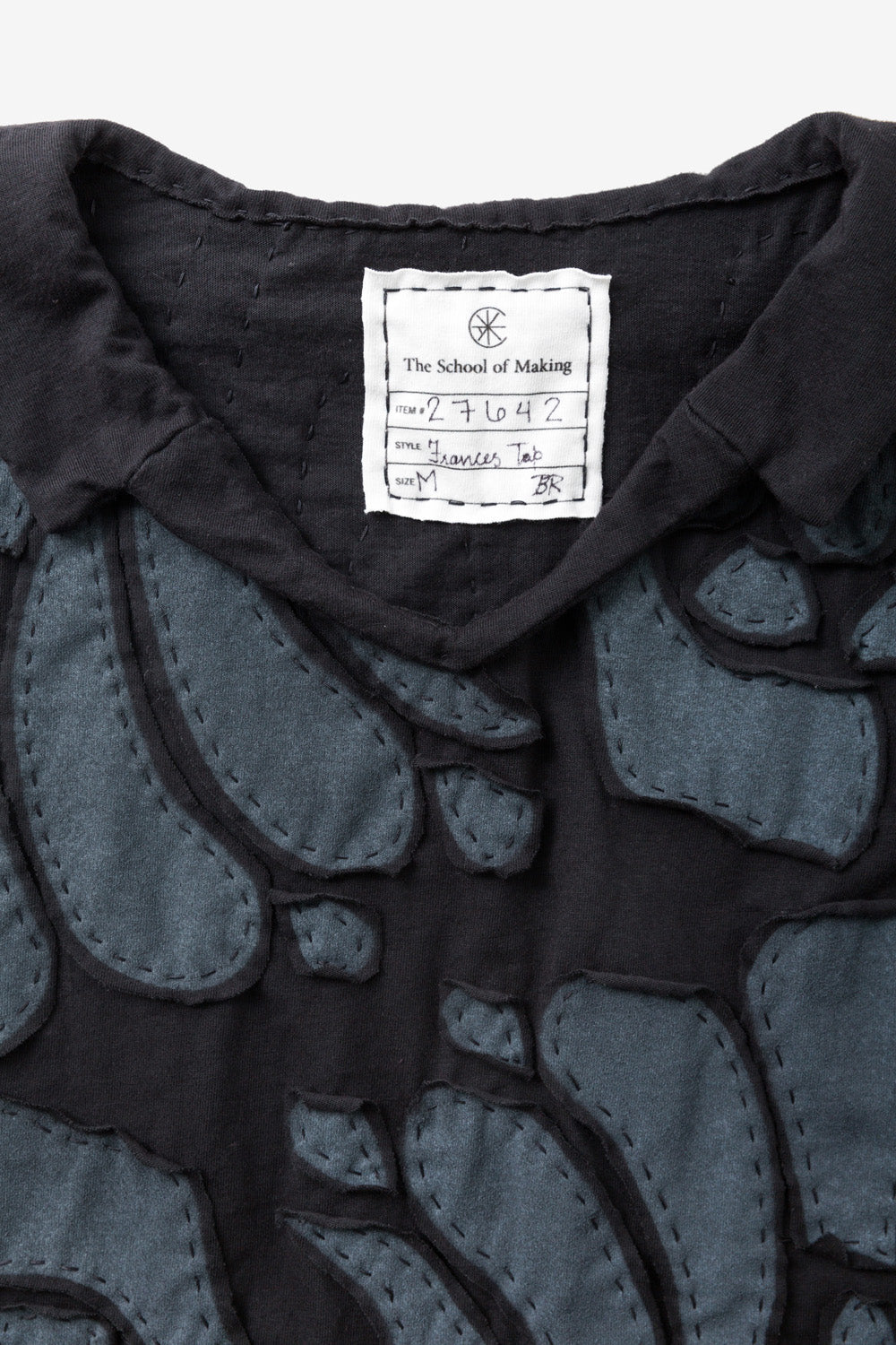 The School of Making The Frances Top Kit Shirt made in the USA from Organic Cotton in Black with Collar