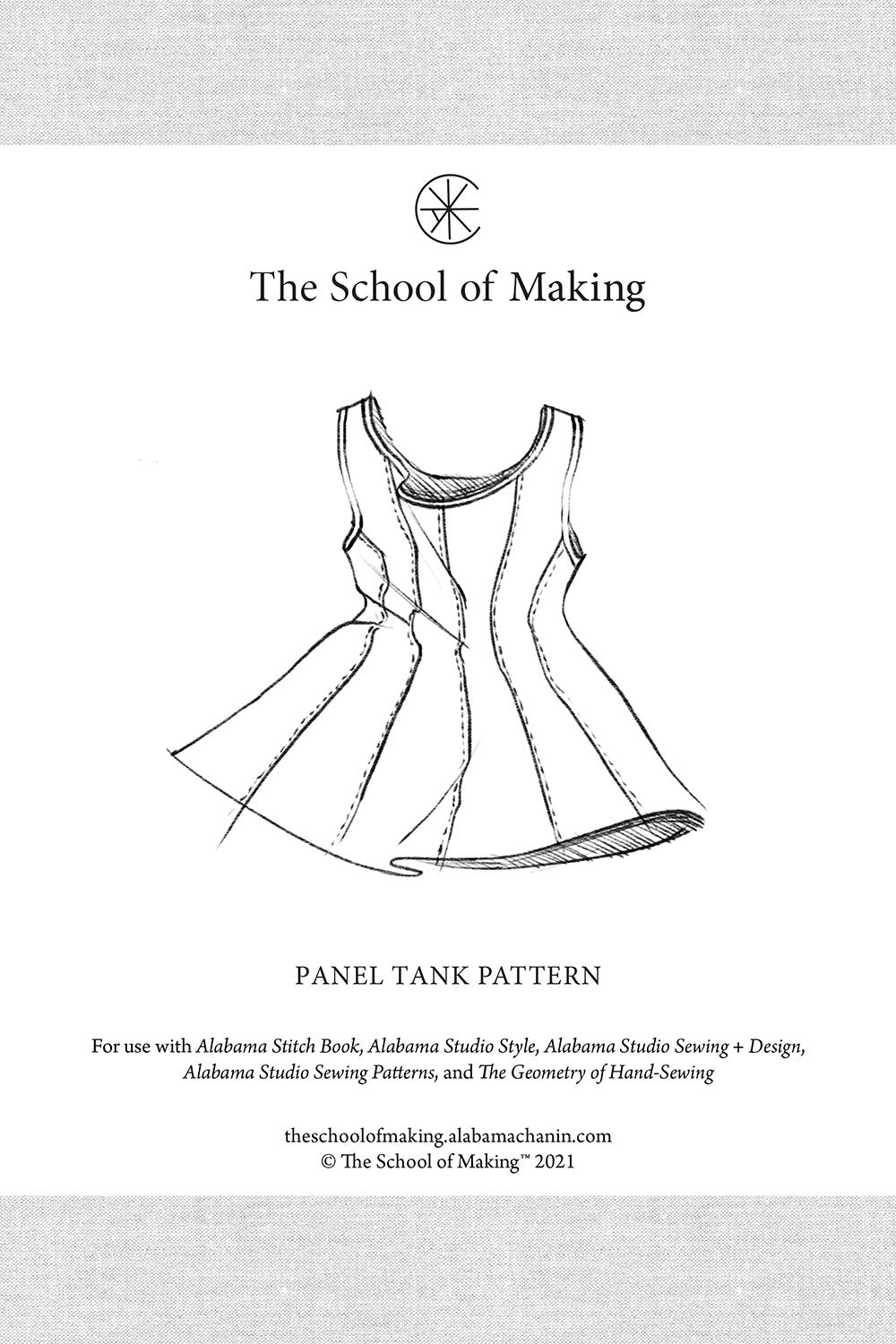 The School of Making Panel Tank Pattern Sewing Supplies for DIY Clothing