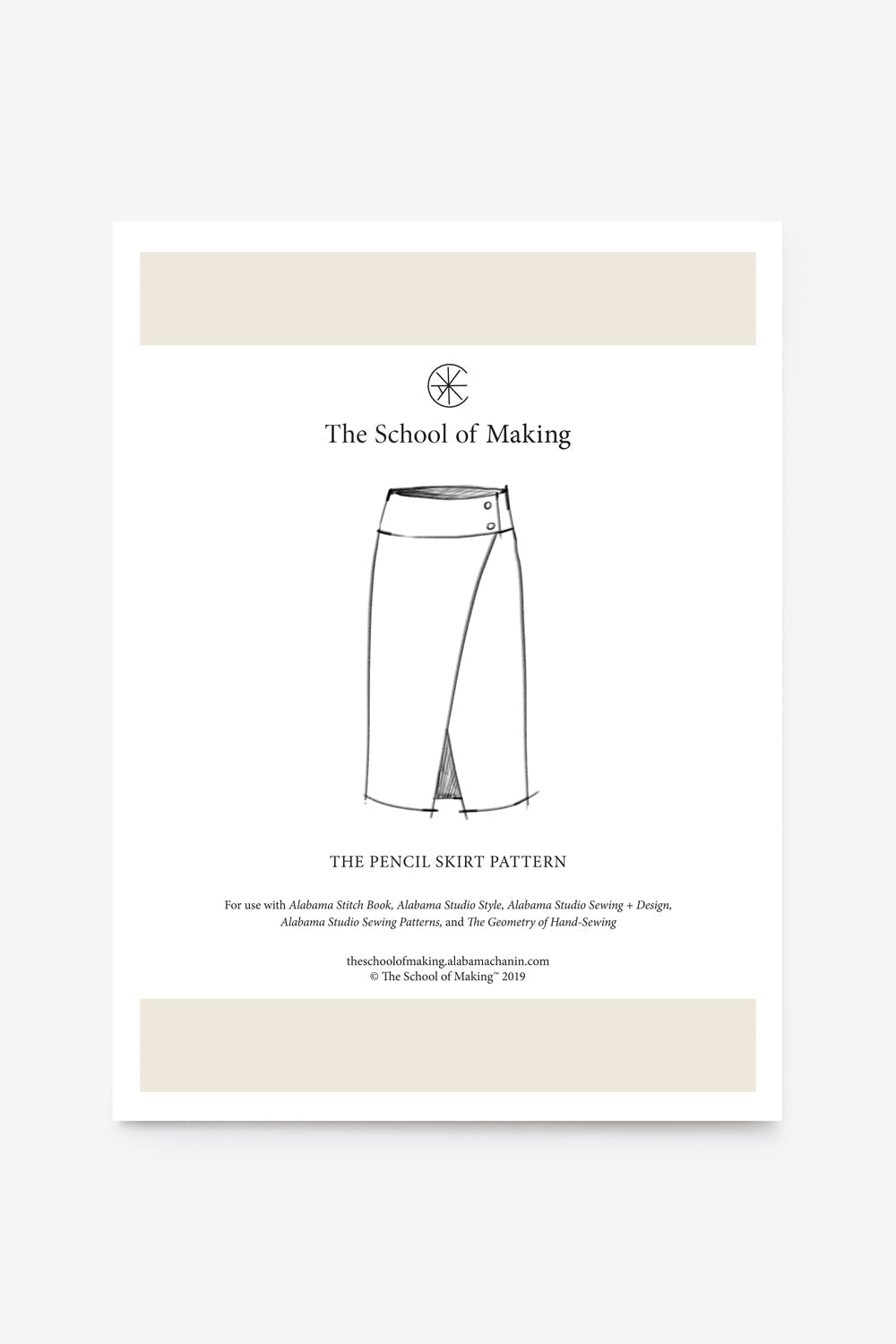 The School of Making The Pencil Skirt Pattern Women's DIY Clothing Pattern for Hand-Sewn Fitted Skirt