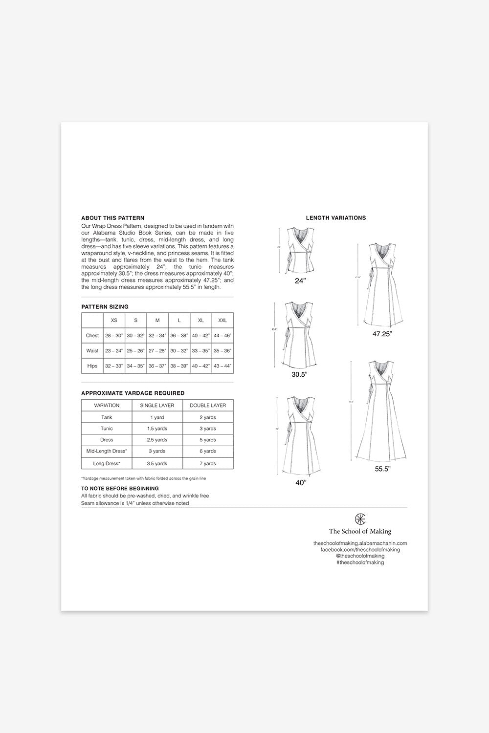 The School of Making The Wrap Dress Pattern for DIY Custom Clothing Projects