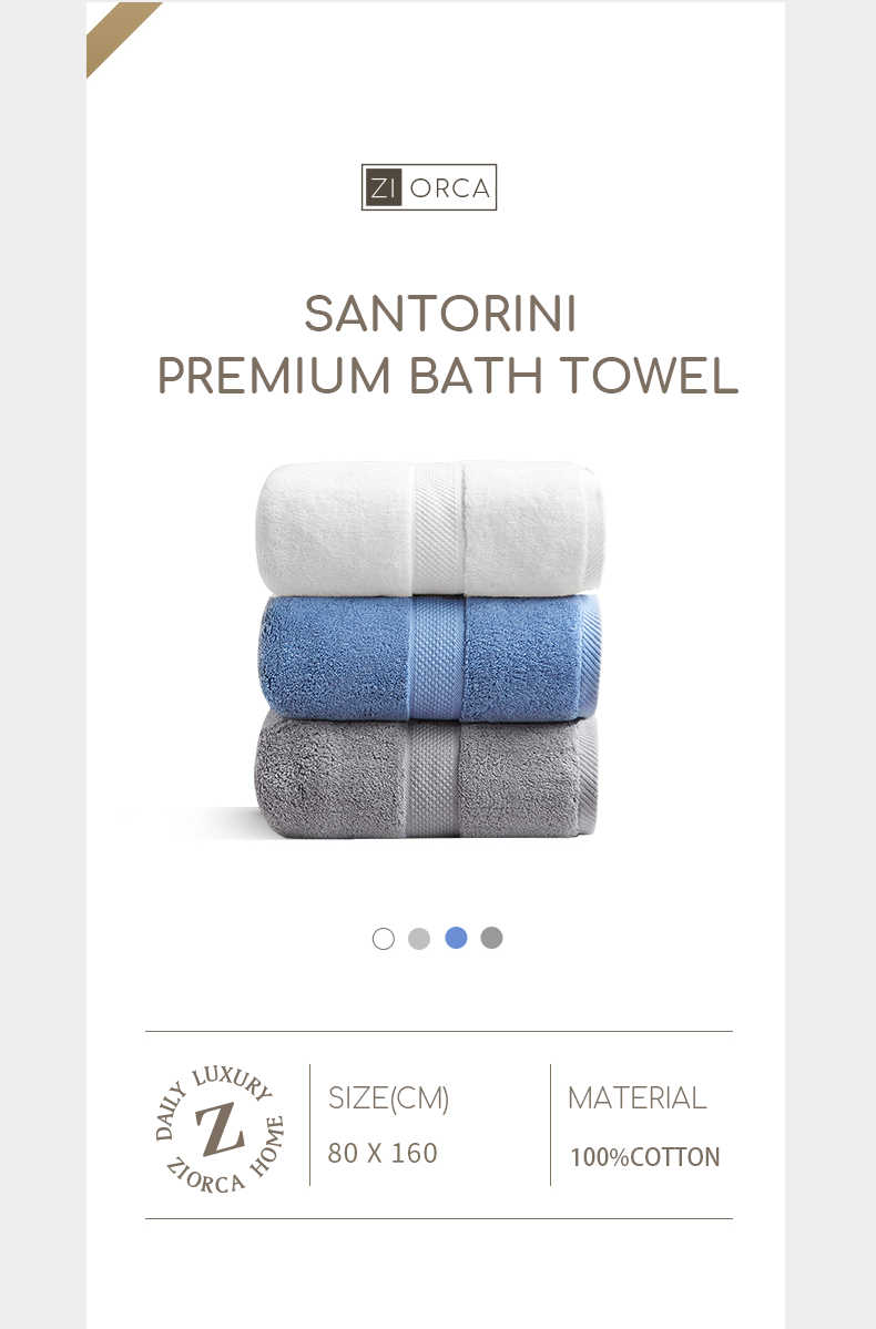 Ziorca Superior Herringbone Bath Towel 100% cotton long staple