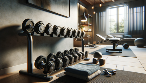 dedicated workout space ideal for strength training at home as a home gym