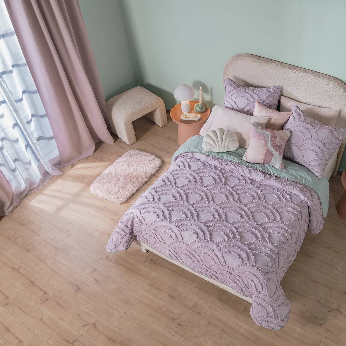 IRIS NUUT JACQUARD TEXTURE REVERSIBLE COMFORTER 1 PCS TWIN SIZE MADE IN MEXICO