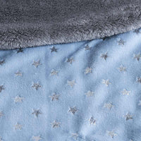 STARS BLUE COLOR BABY BOYS NURSERY CRIB BLANKET WITH SHERPA SOFTY AND WARM