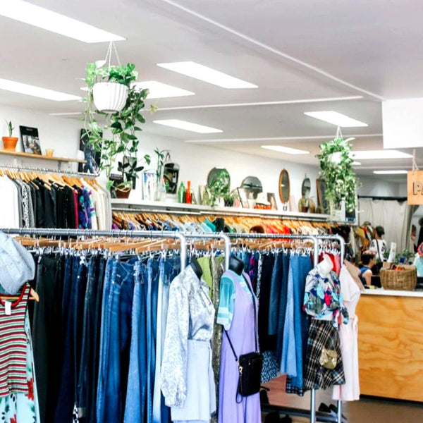 A Charity shop where a vegan make consider buying animal-based secondhand clothes