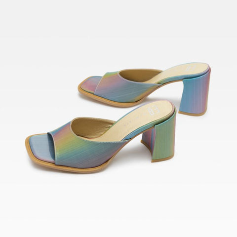 Bright vegan shoes - Miistra rainbow mules