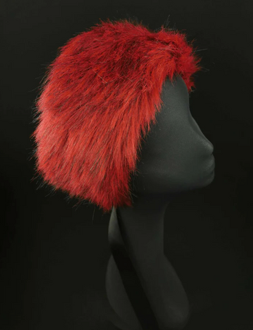 Red Faux Fur Headpiece