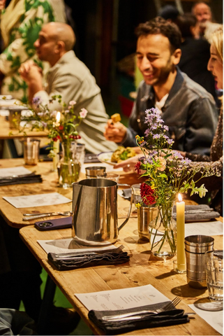 People at vegan dinner party